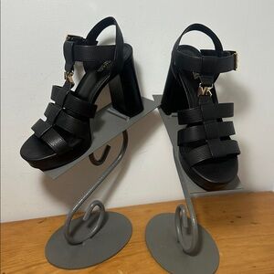 Michael Kors Black Strappy Block Heels